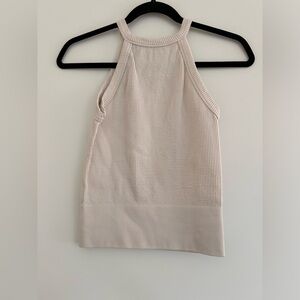 White Free People Intimately Ribbed High-Neck Crop Top - Size S